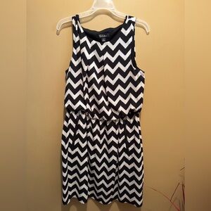 S.L. Fashions Monochrome Zigzag Boutique Dress